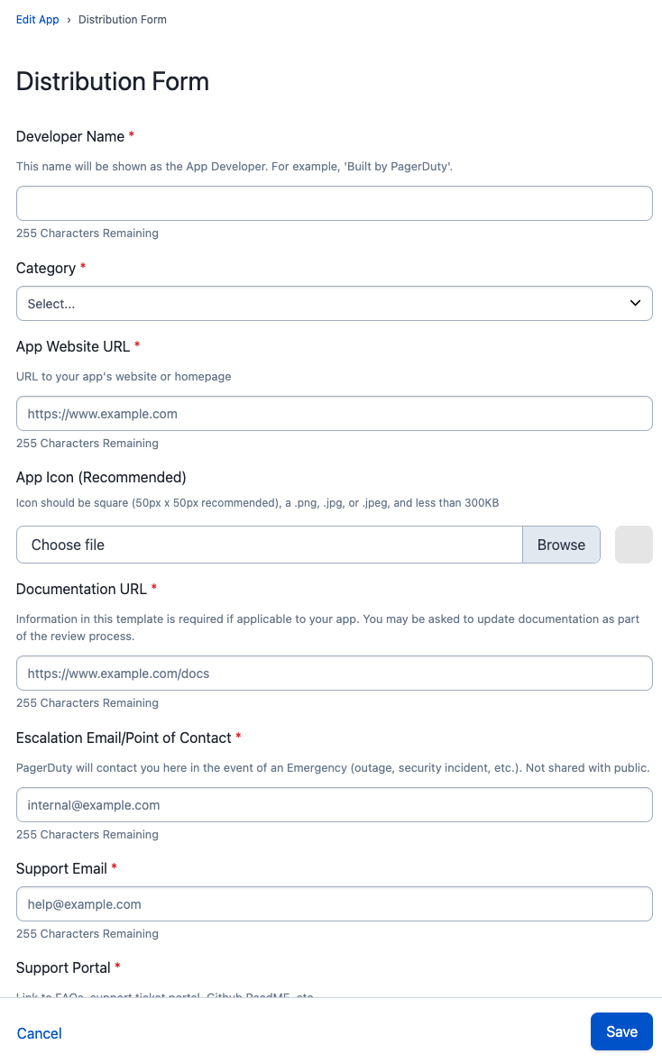 Screenshot of app distribution management