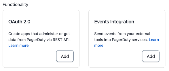 Screenshot of app functionality management
