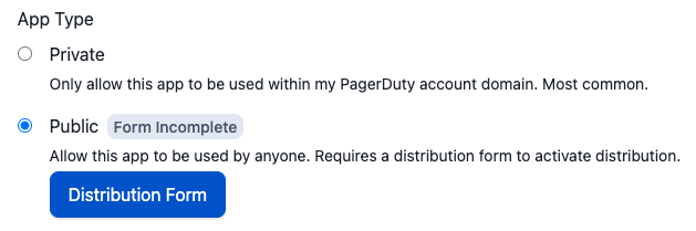 Screenshot of app distribution management