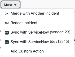 The manual incident sync option on a ServiceNow incident
